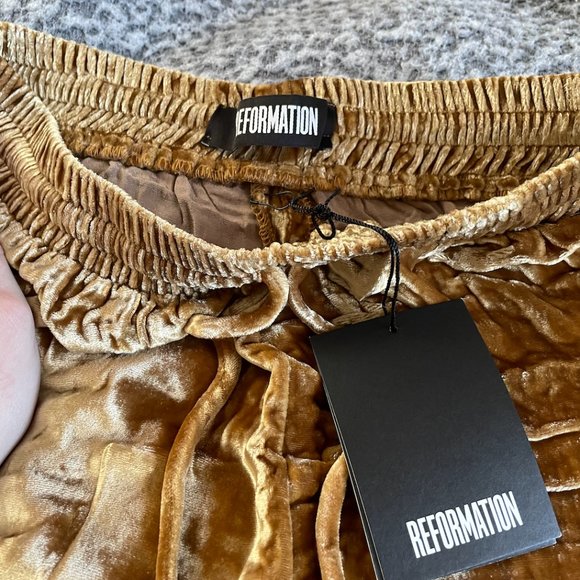 COPY - NWT Reformation Stefan Pant Gold Sz Small Petite - Picture 2 of 5